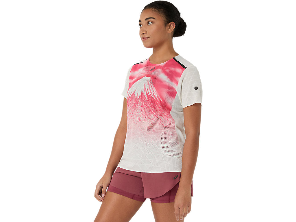 Womens Asics Fujitrail Elite Graphic SS Top