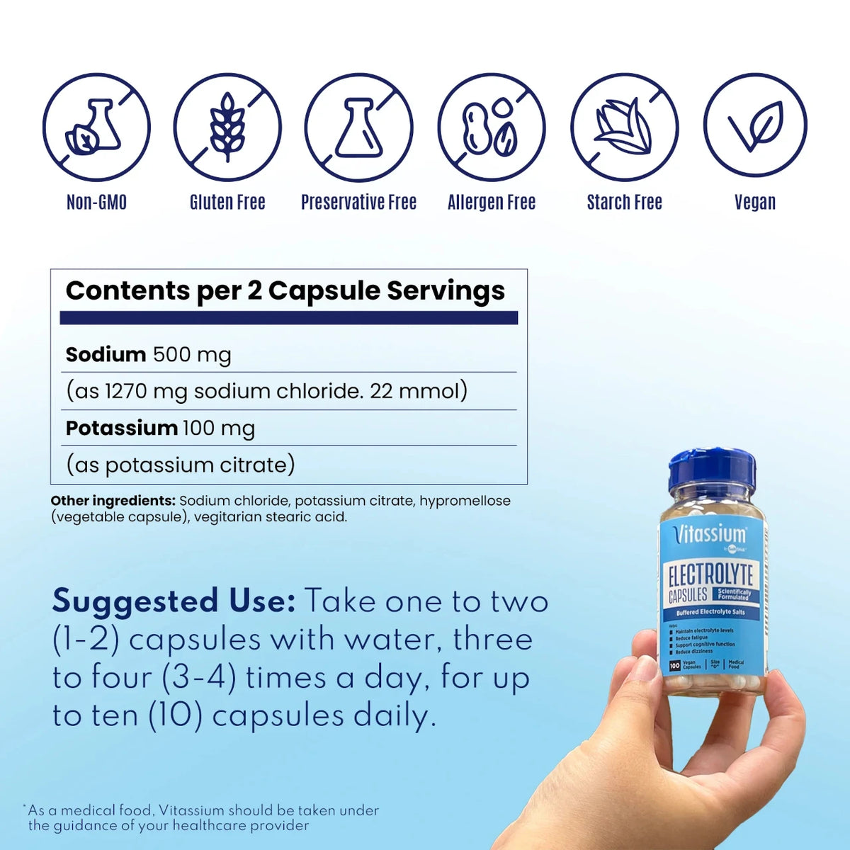 SaltStick Vitassium Capsules - 100 Caps