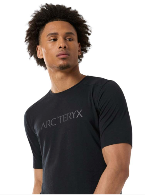 Mens Ionia Merino Wool Arc'Word Logo SS Crew