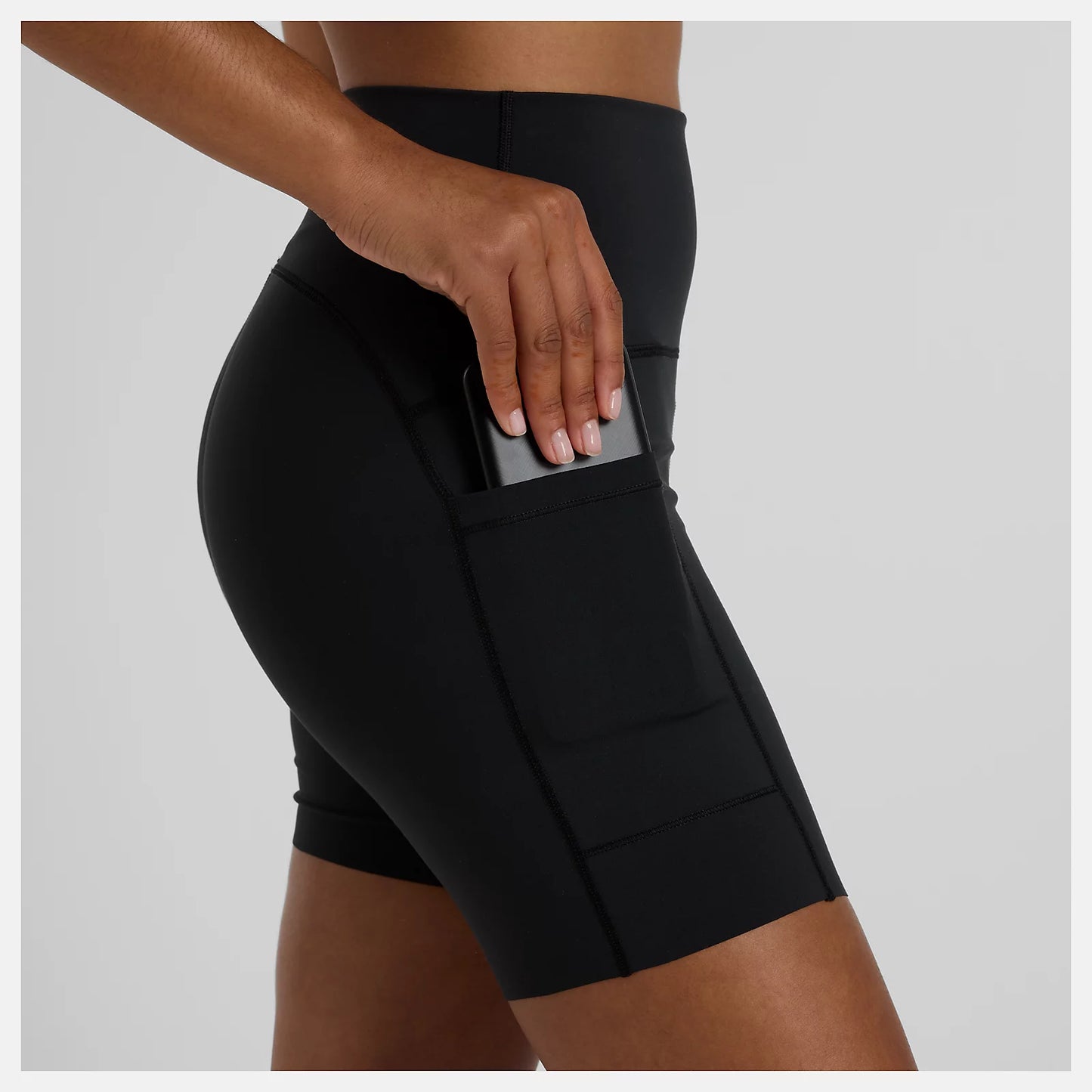 Womens New Balance Sleek Pocket High Rise Short 6"