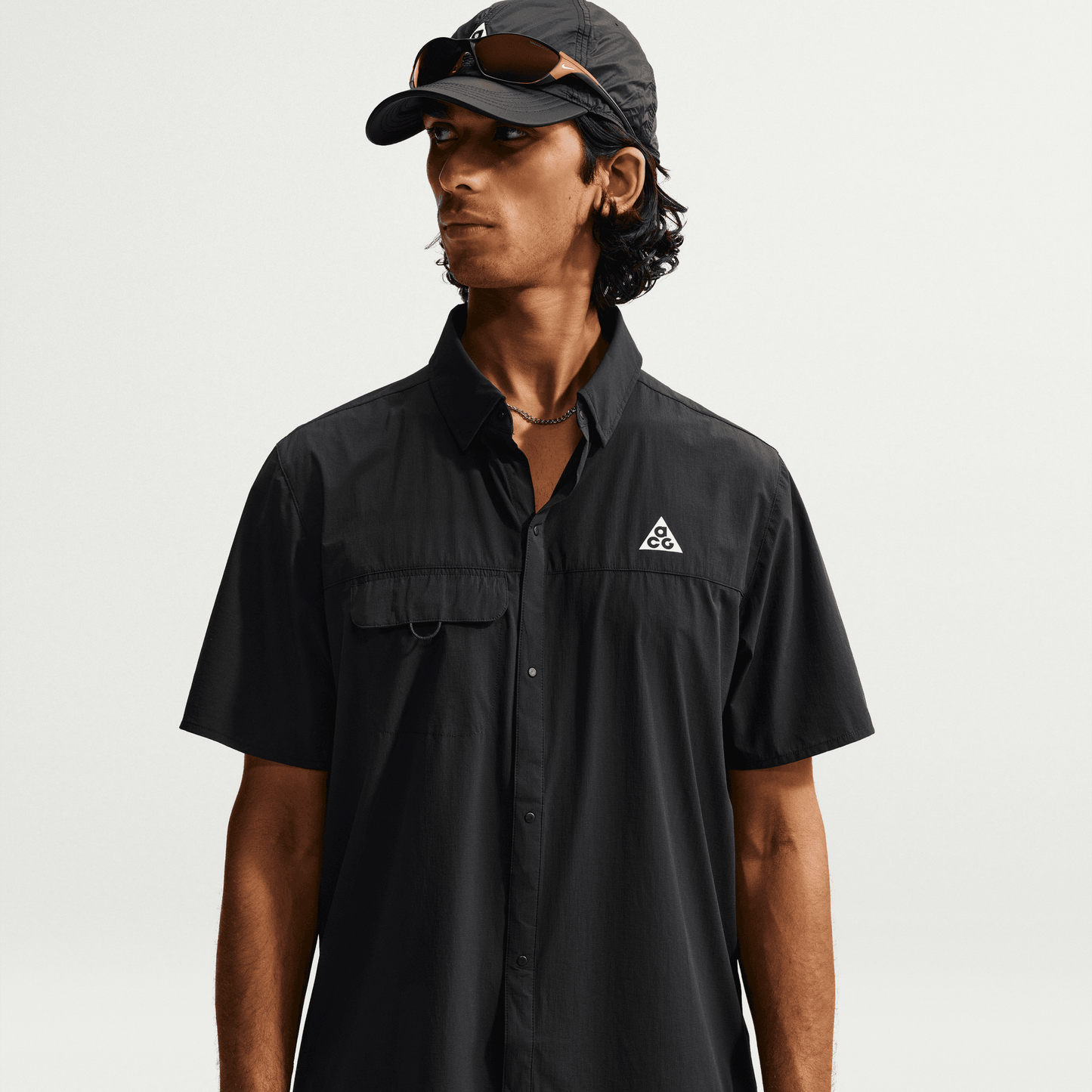 Mens Nike ACG Aireez Button-Up SS Top