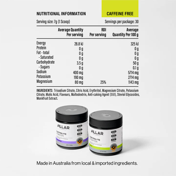 Pillar Electrolyte Hydration Jar - 30 Serves
