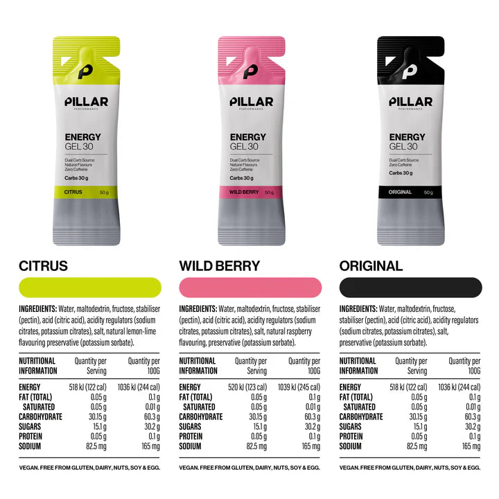 Pillar Performance Energy Gel 30 - Box of 12