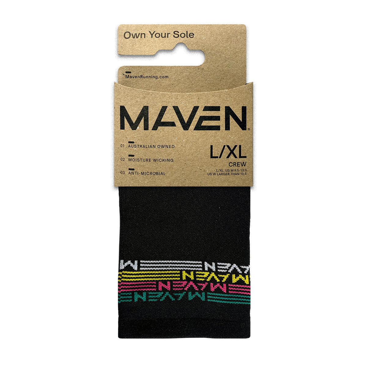 Unisex Maven Crew Running Sock