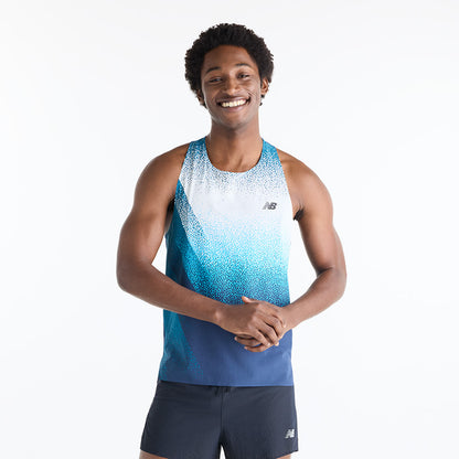 Mens New Balance Race Day Ultra Light Printed Singlet