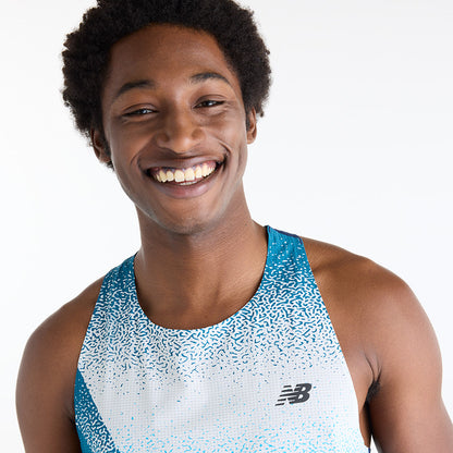 Mens New Balance Race Day Ultra Light Printed Singlet