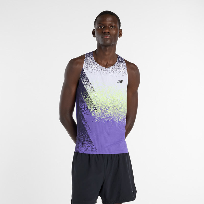 Mens New Balance Race Day Ultra Light Printed Singlet