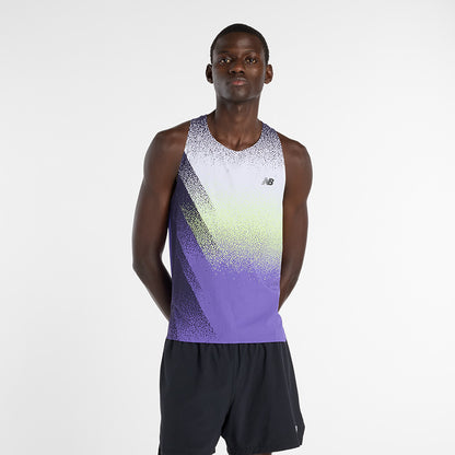 Mens New Balance Race Day Ultra Light Printed Singlet