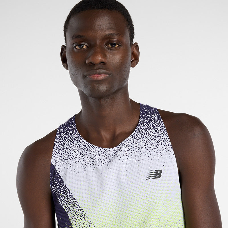 Mens New Balance Race Day Ultra Light Printed Singlet