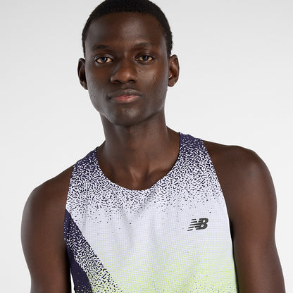 Mens New Balance Race Day Ultra Light Printed Singlet