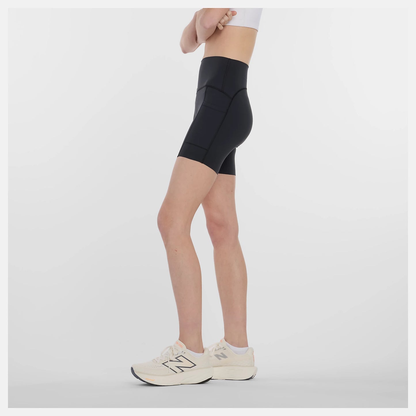 Womens New Balance Sleek Pocket High Rise Short 6"
